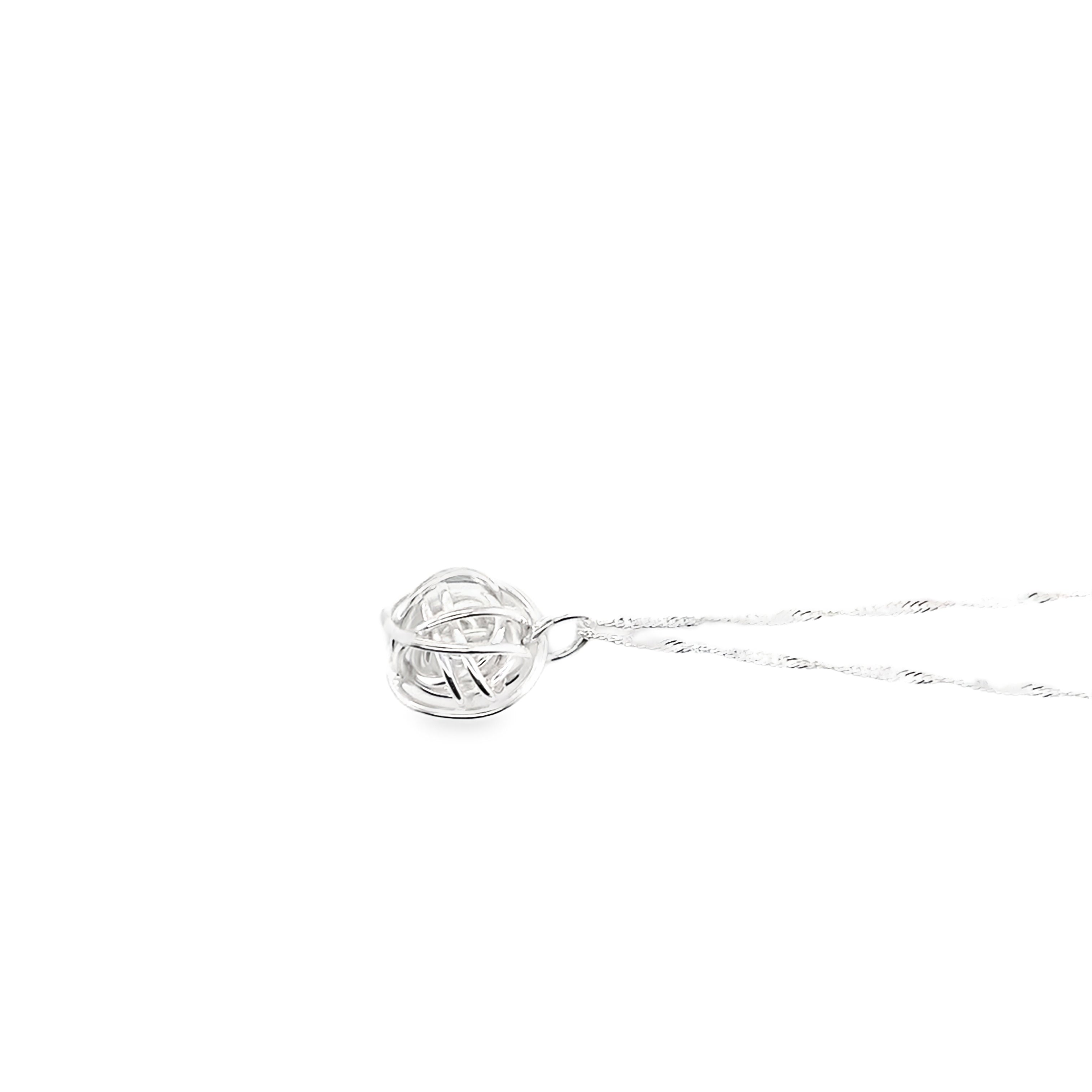 Small Simple Silver Ball Pendant