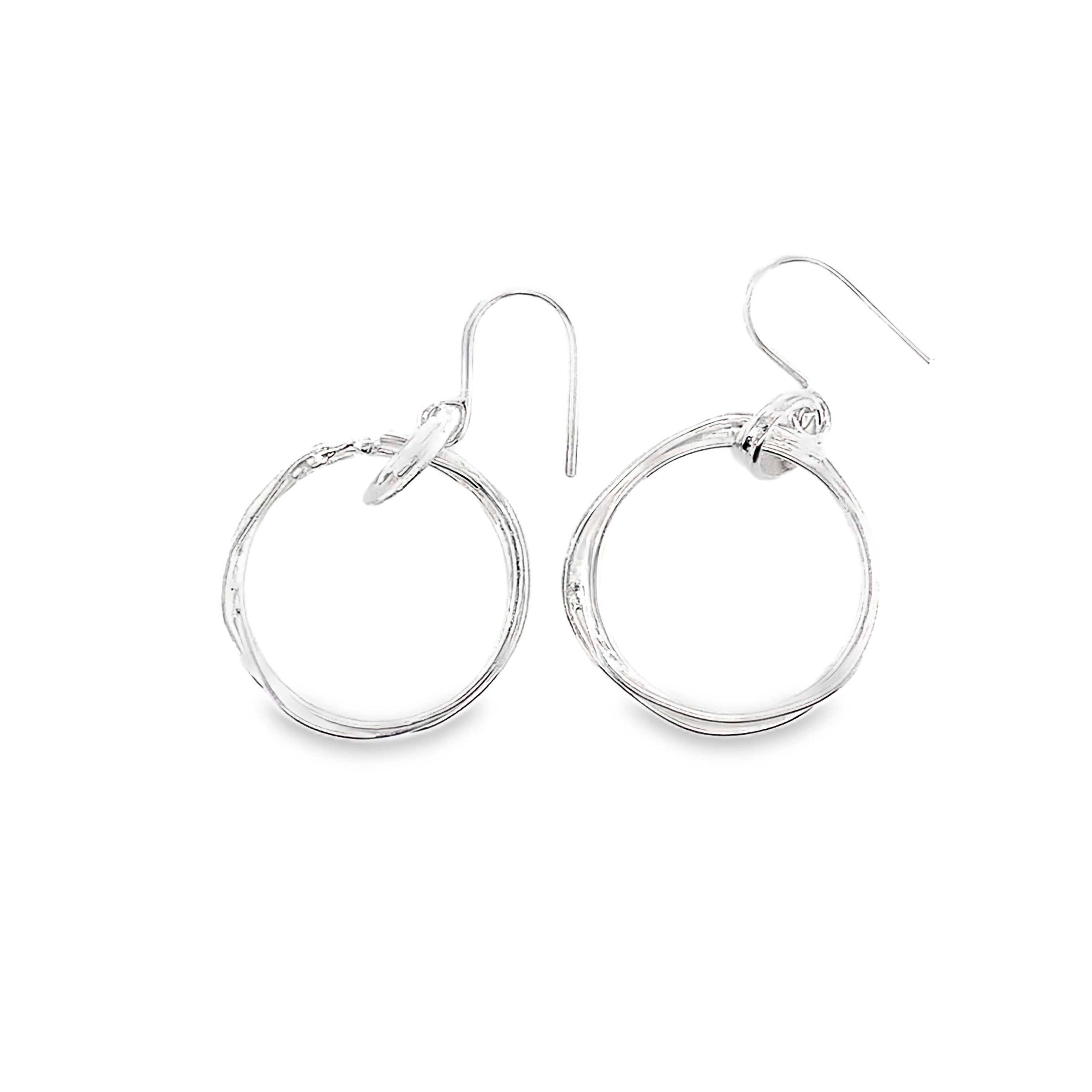 Continuous Round Wrap Silver Earrings