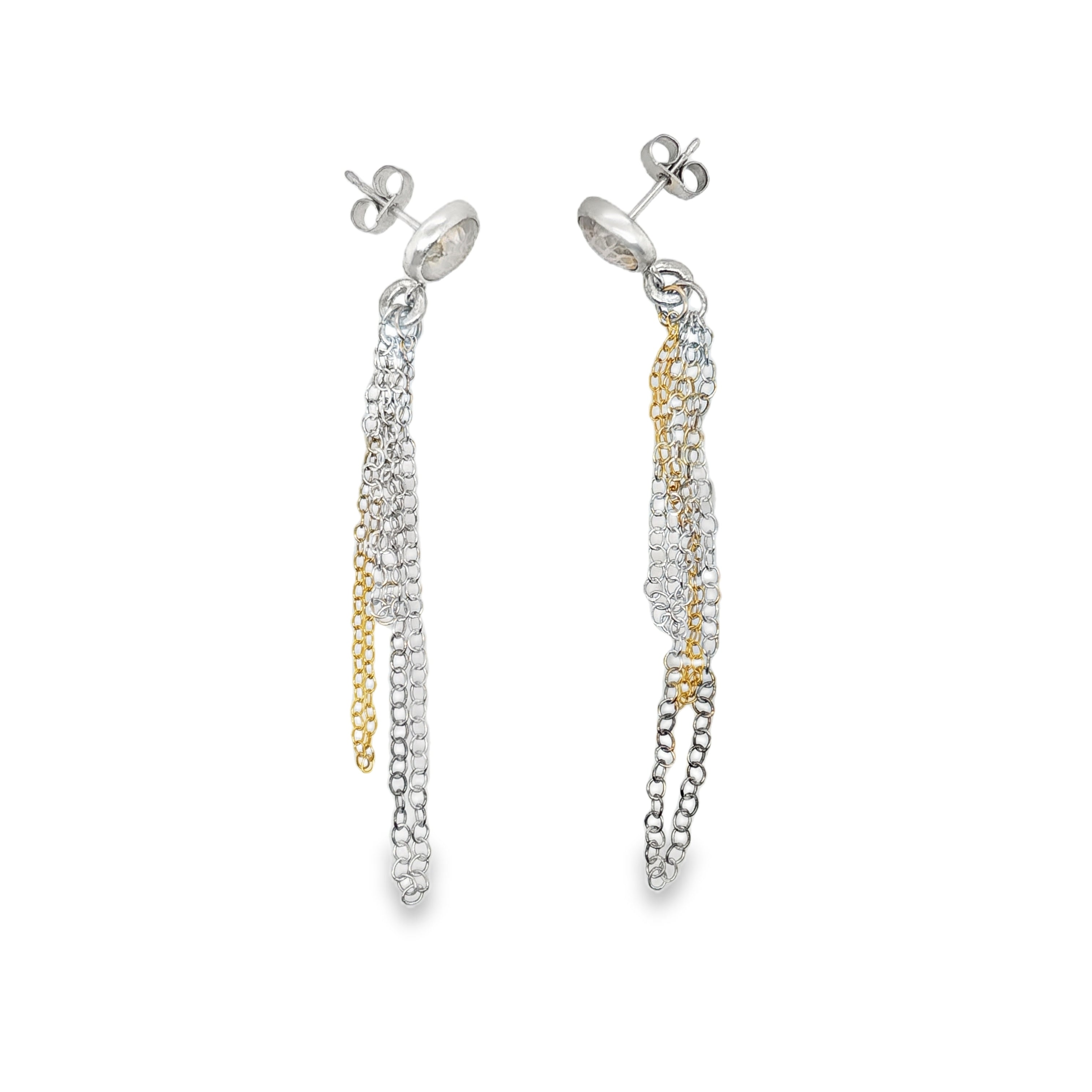 Silver & 14ct gold filled chain earrings