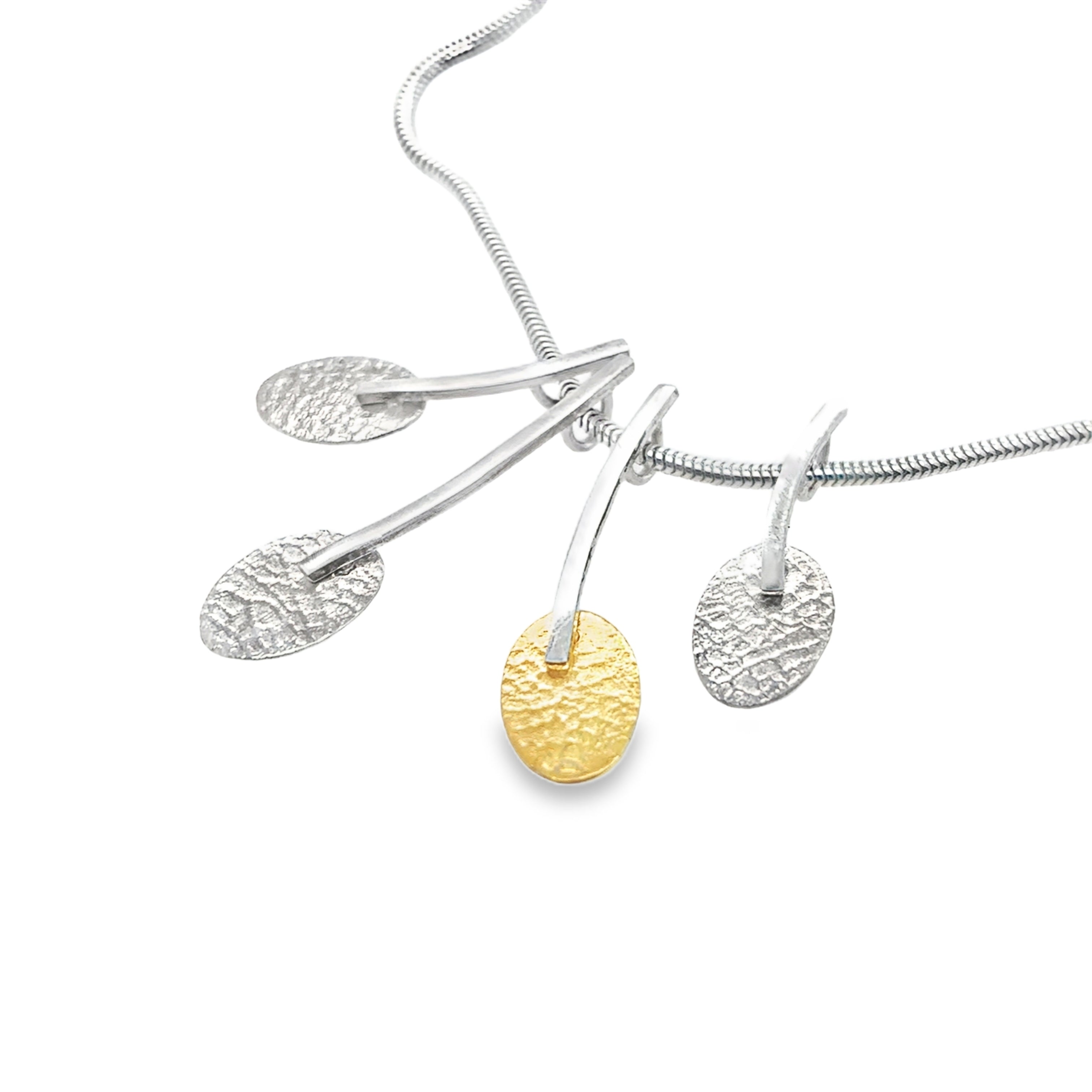 Silver & 14ct gold filled 4 oval pendant
