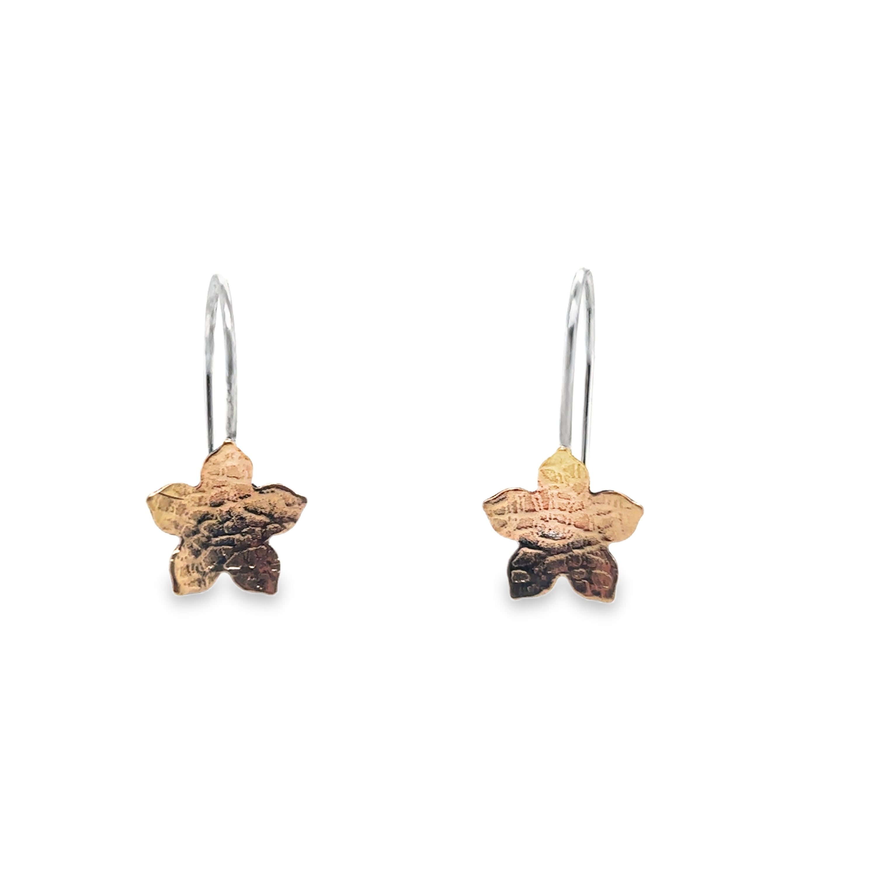 14ct gold filled 5 petal hoop earrings