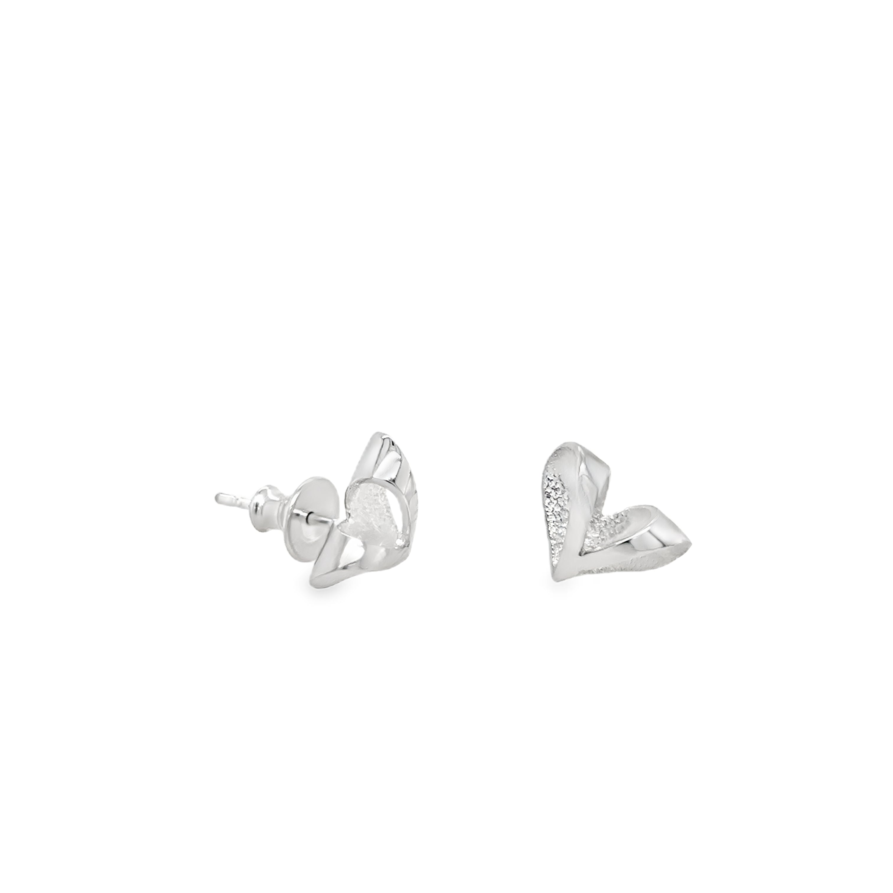 Sterling Silver Small heart earrings