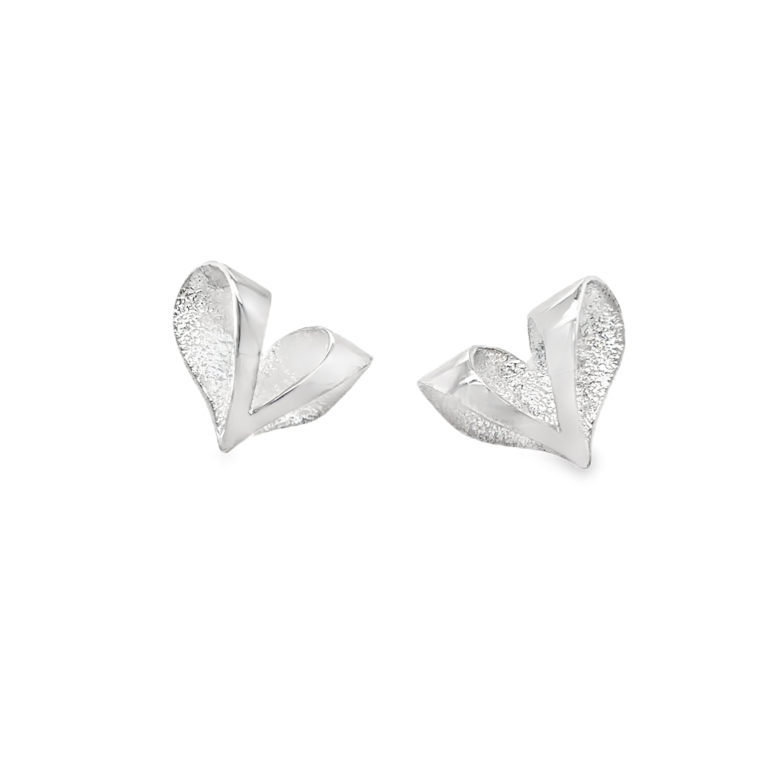 Big heart stud earrings