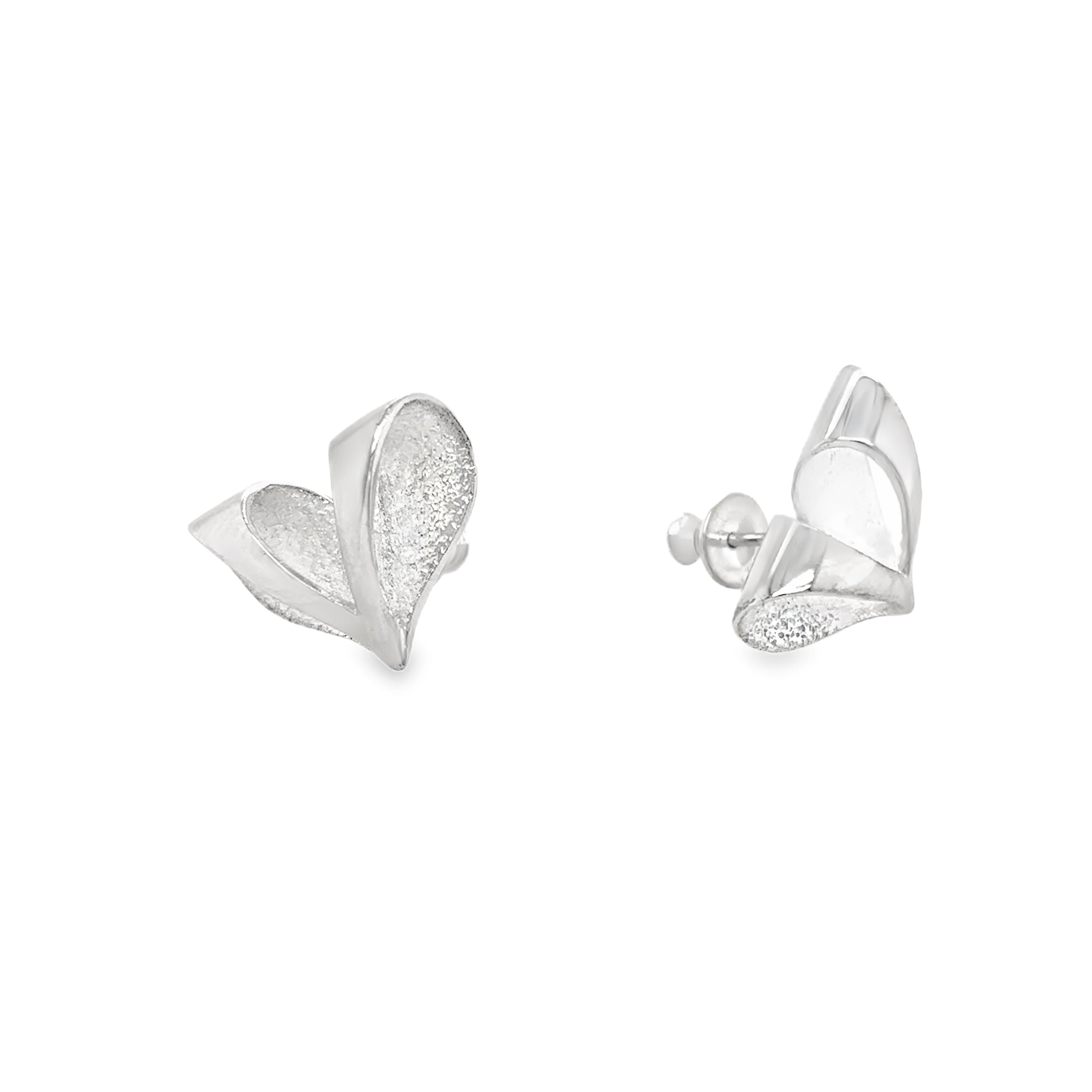 Big heart stud earrings
