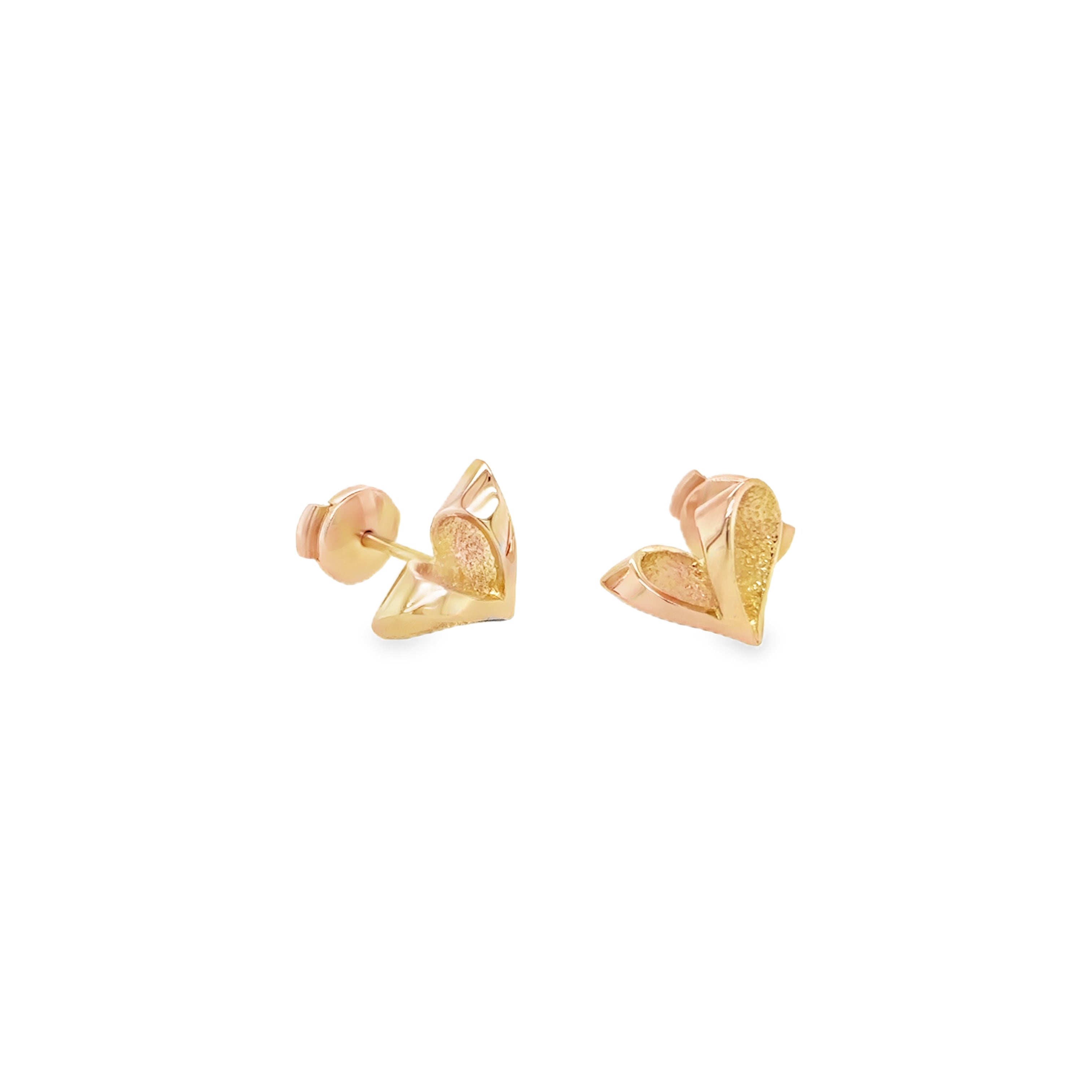 Small Rose Gold heart stud earrings