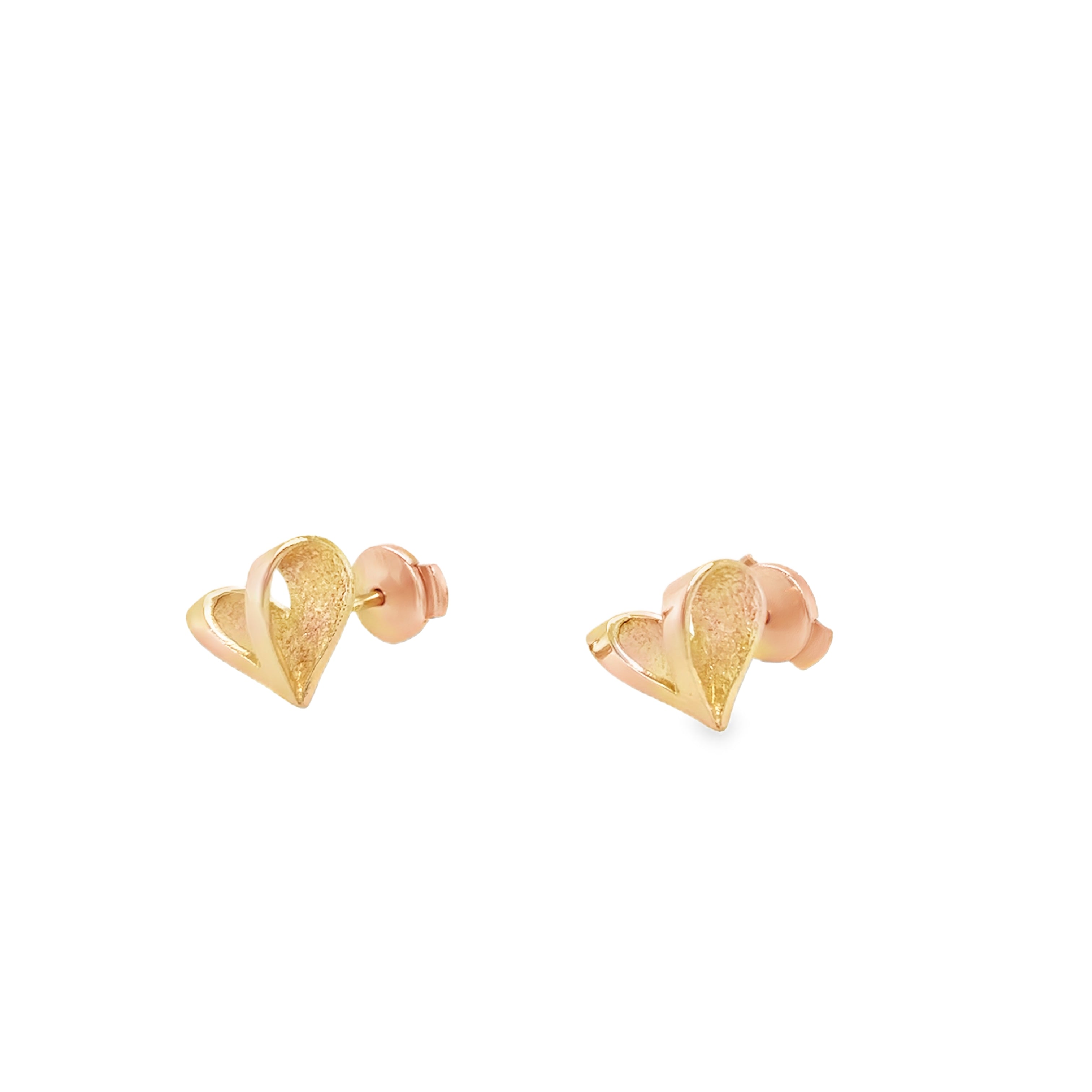 Small Rose Gold heart stud earrings