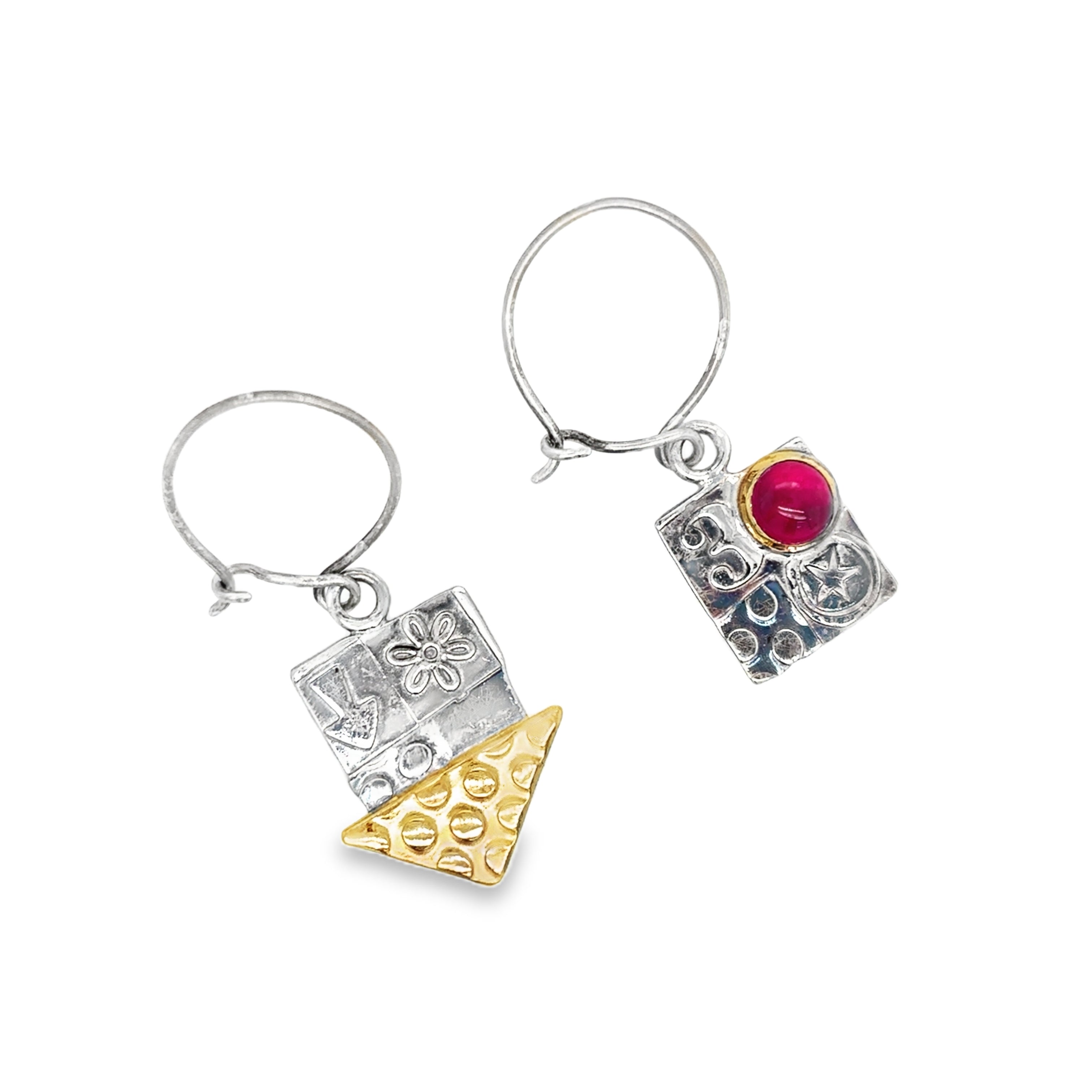 Pink Asymmetrical Earrings