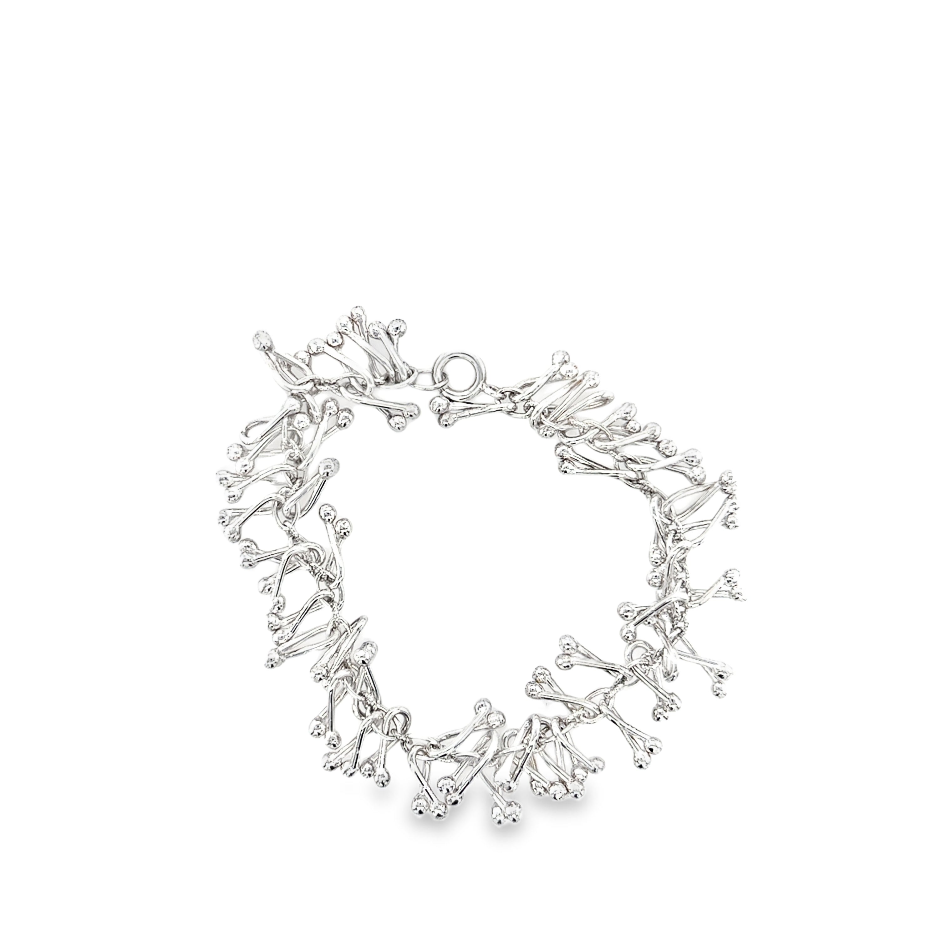 Droplets Twist opposites silver bracelet