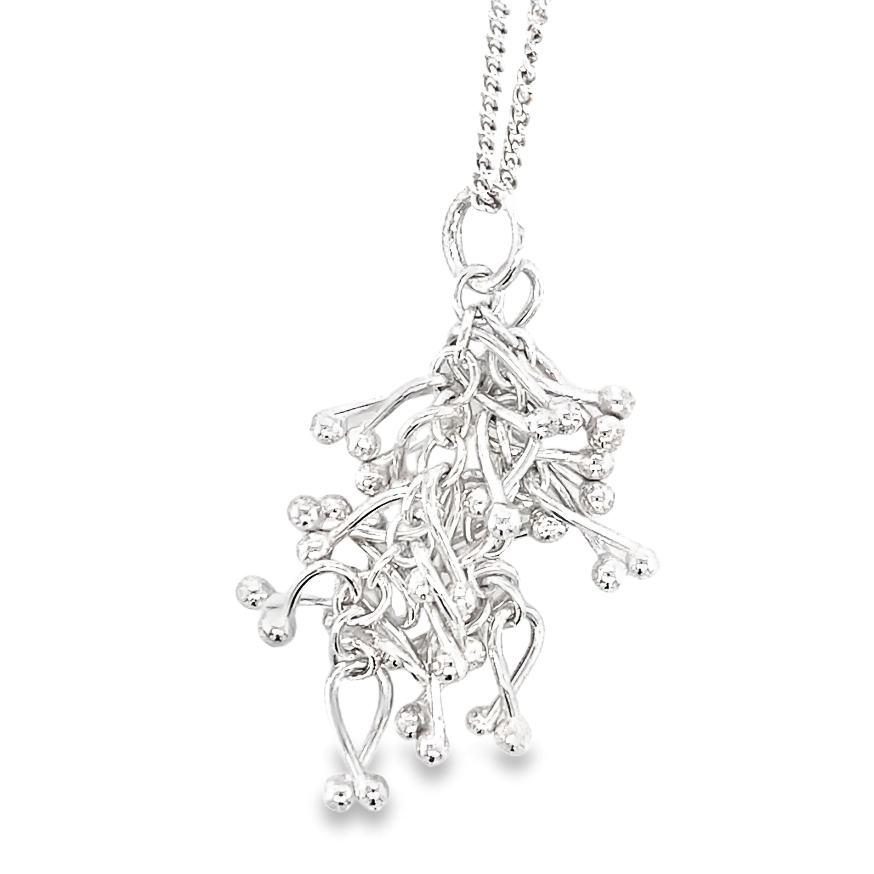Textured round bottom wrap silver Necklace