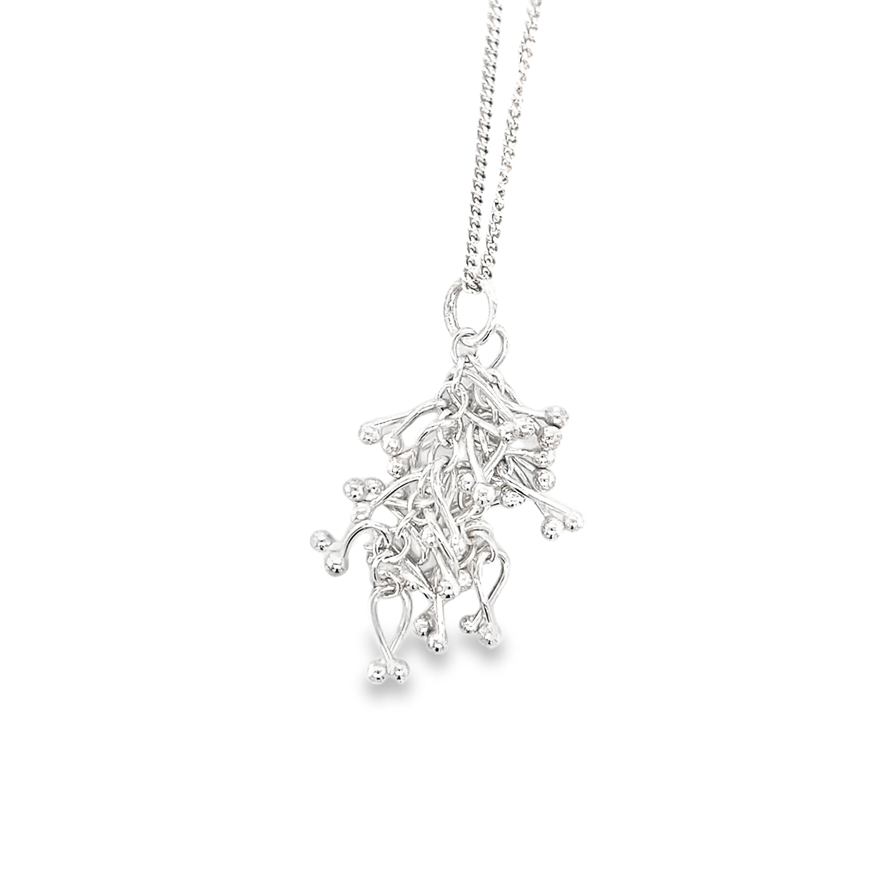Textured round bottom wrap silver Necklace