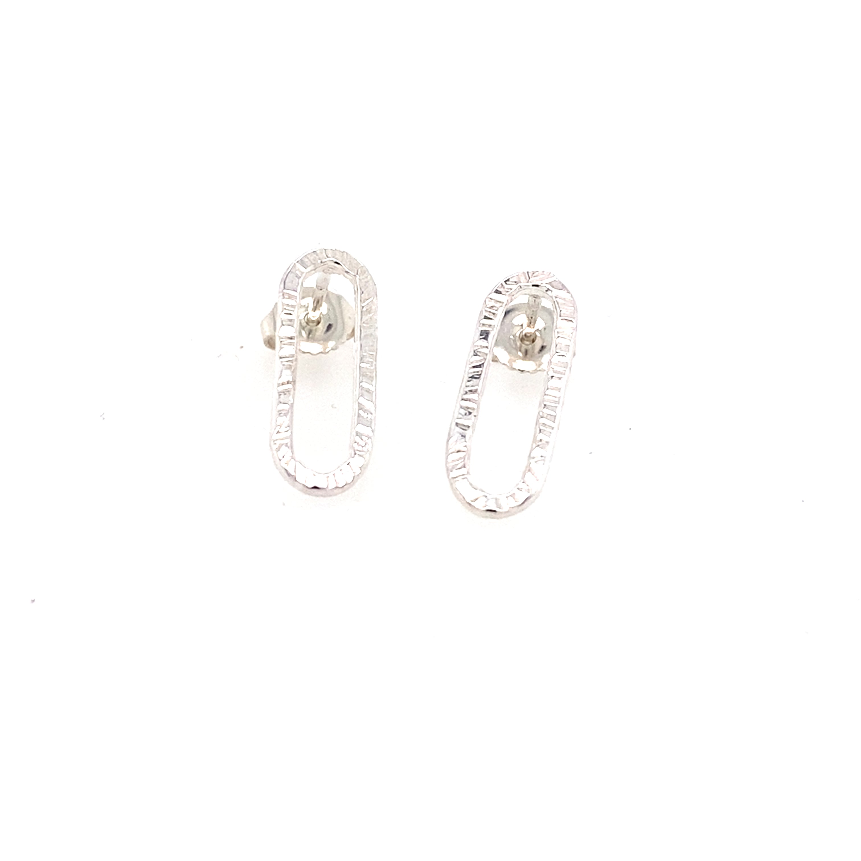 Textured paperlink silver studs