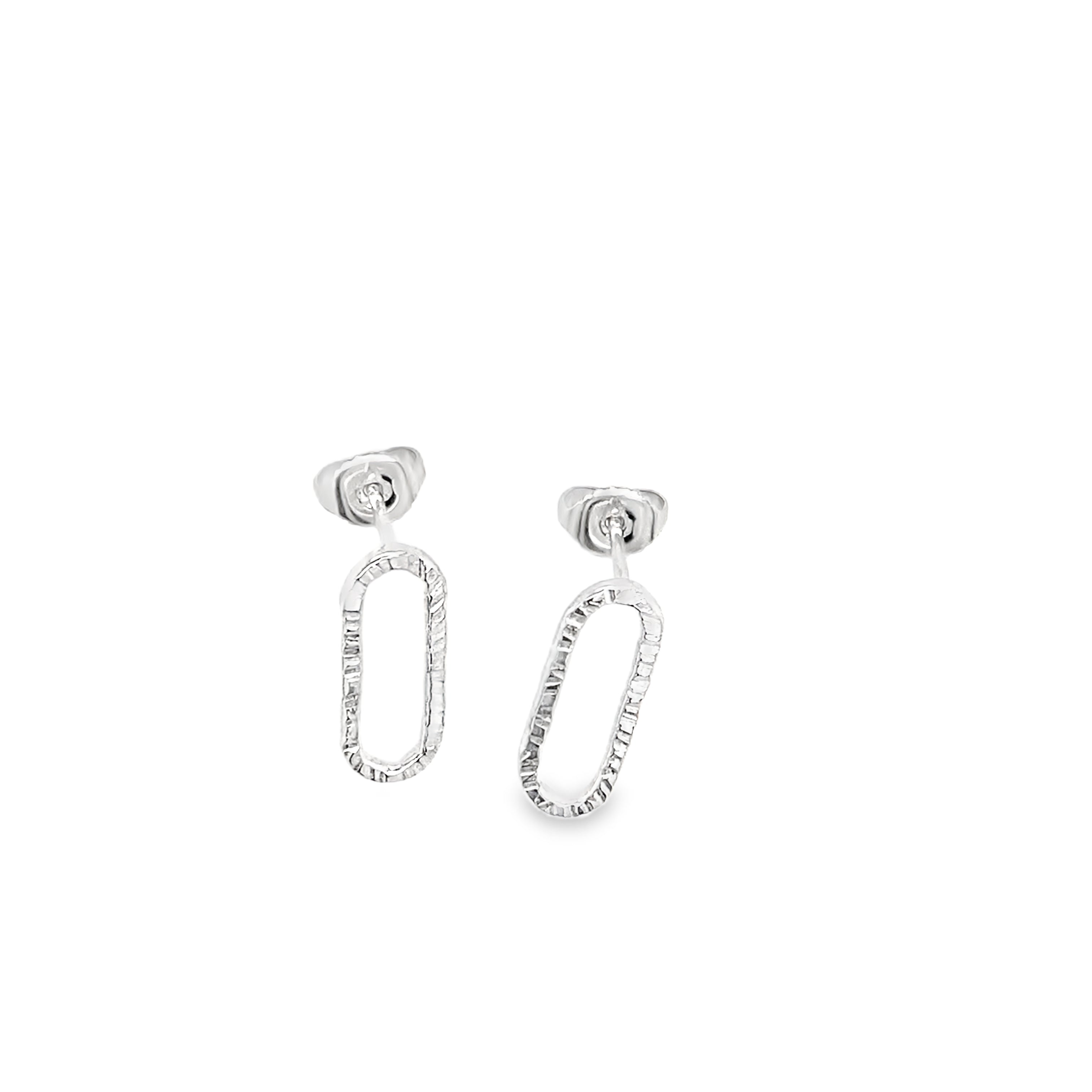 Textured paperlink silver studs