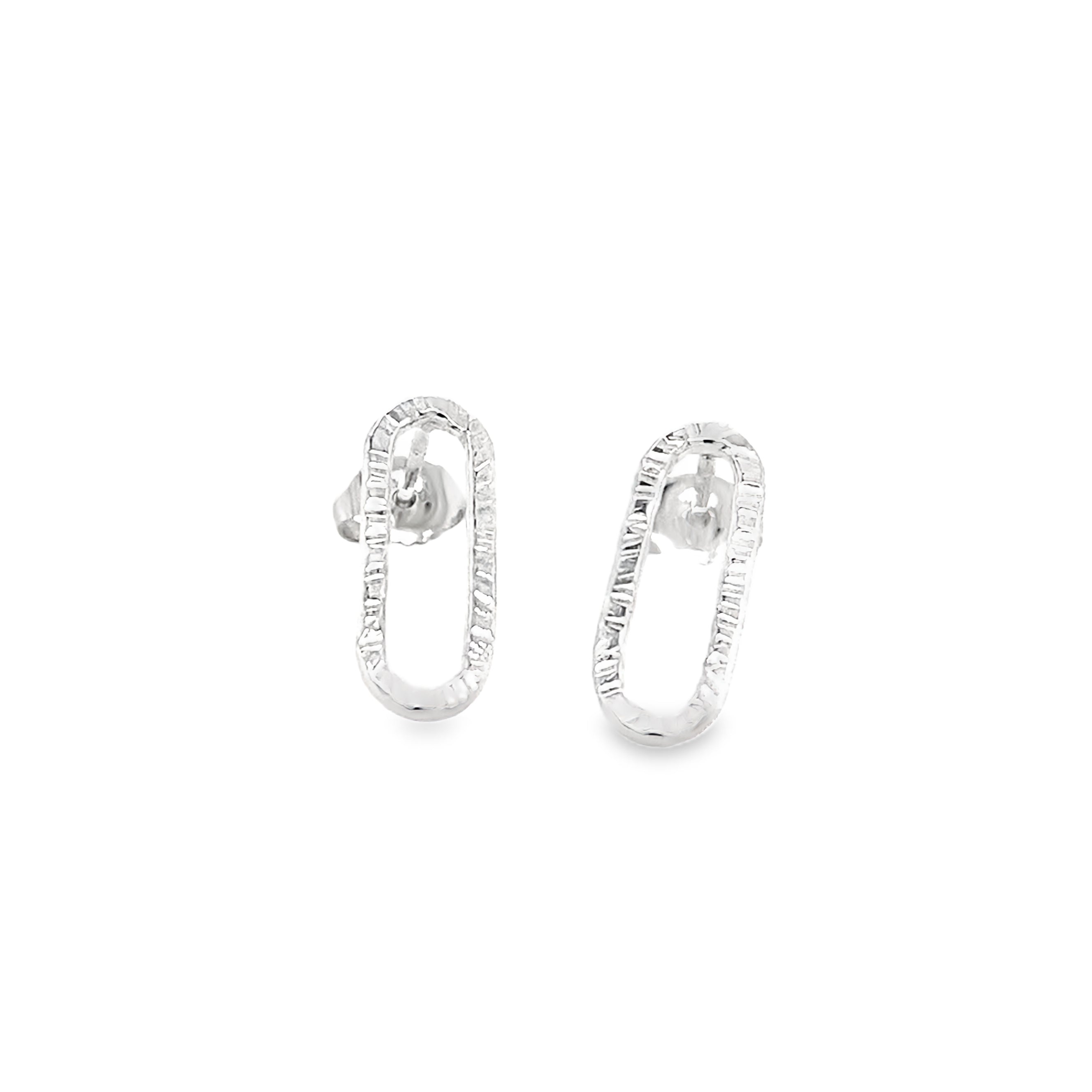 Textured paperlink silver studs