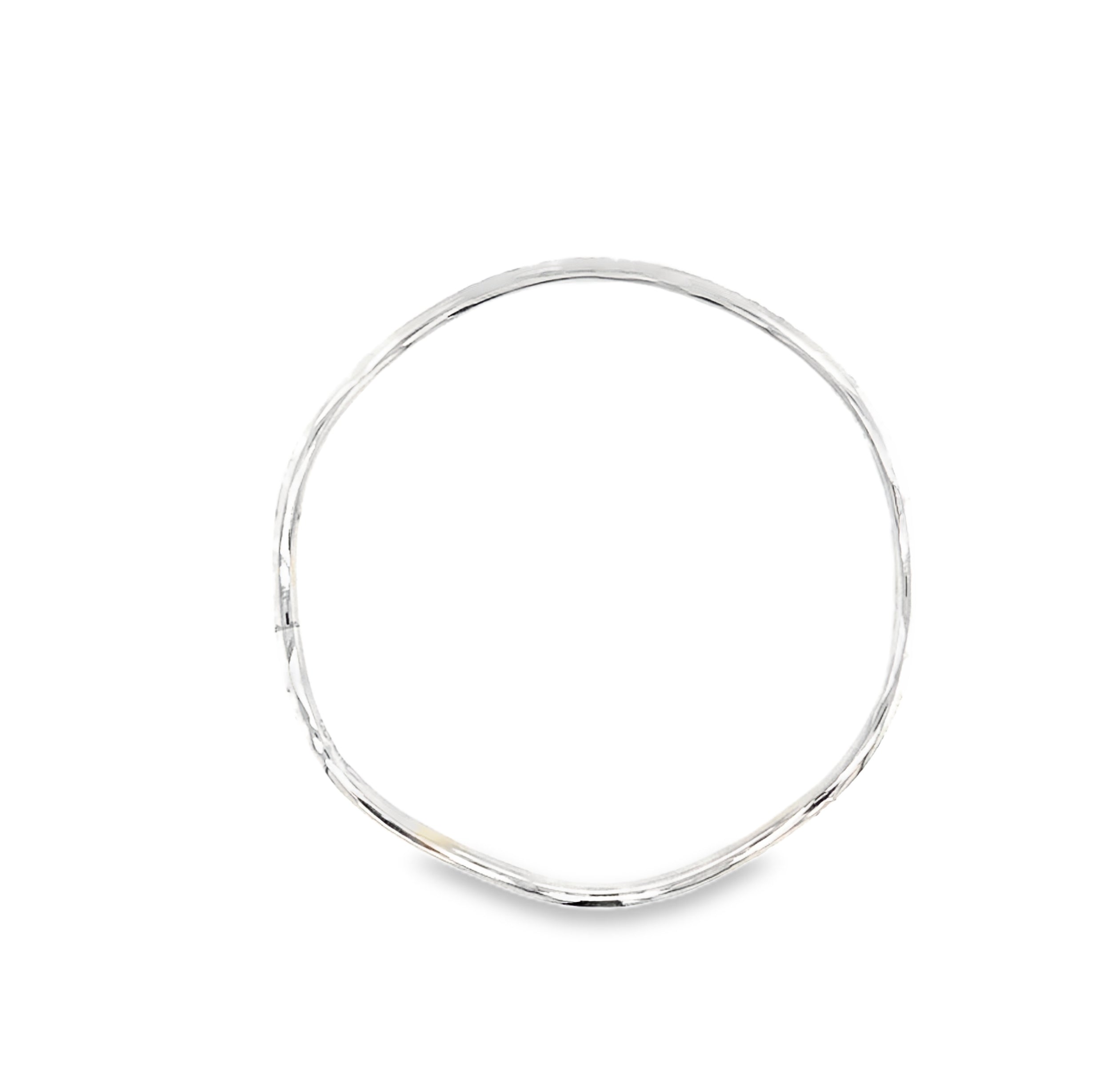 Textured wave silver bangle