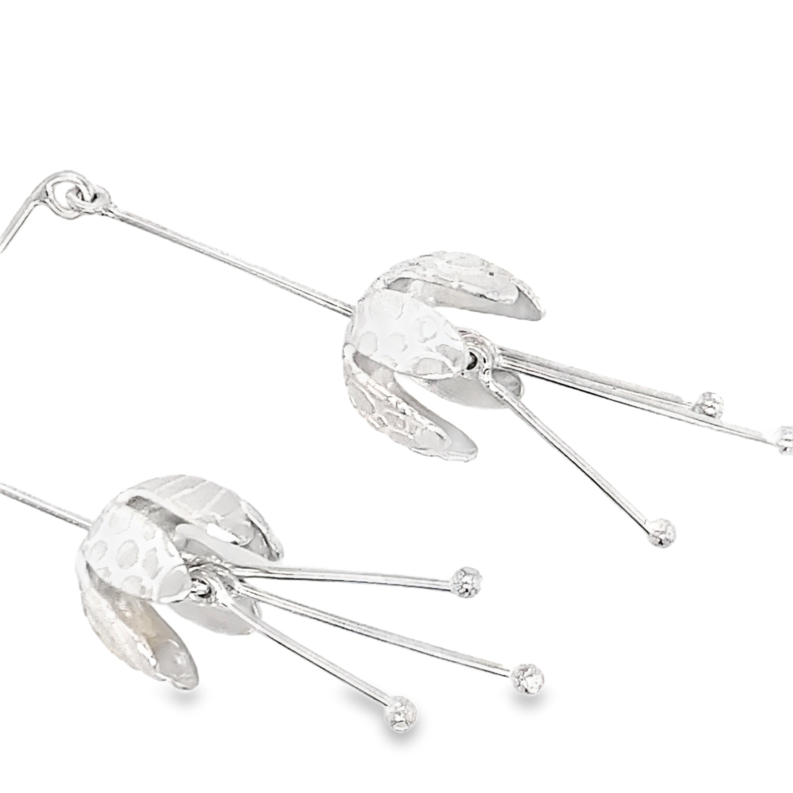 Flower bell 8 silver drops Earrings