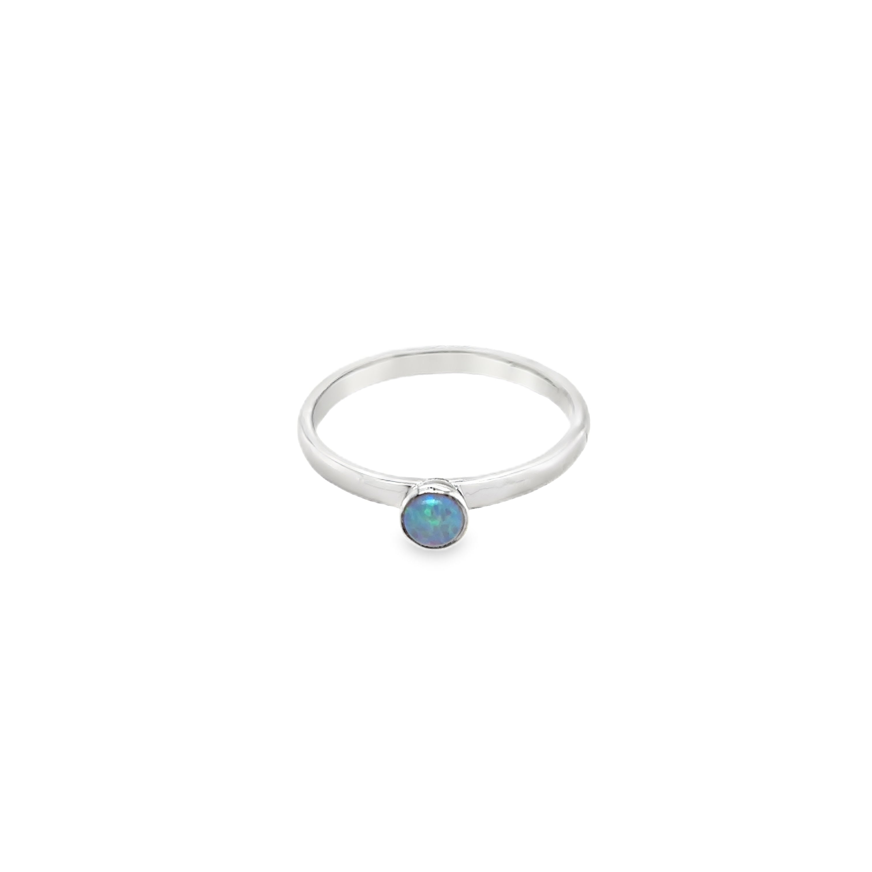 October Blue Opal Birthstone Ring