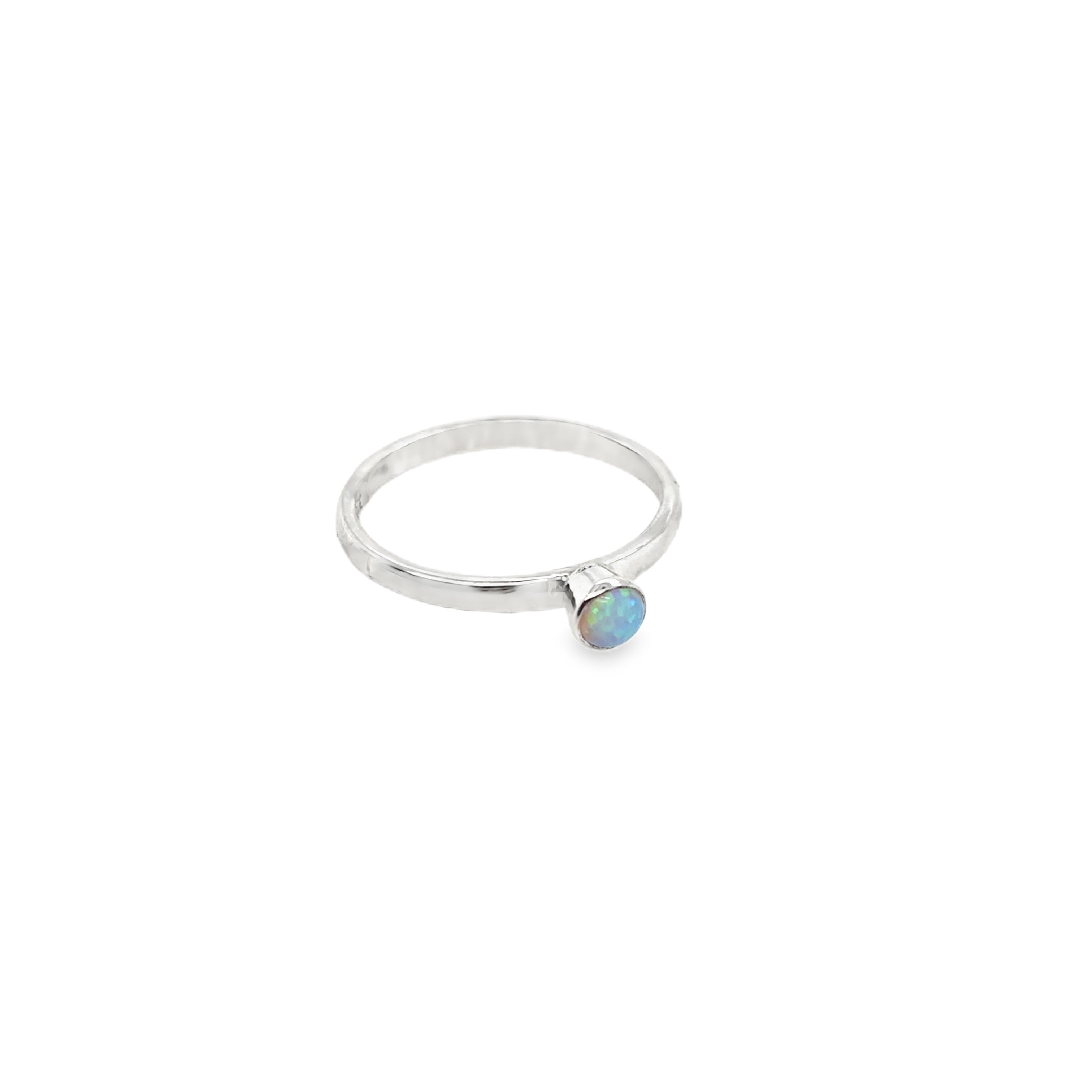 October Blue Opal Birthstone Ring