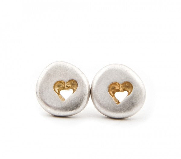 Pebble Heart studs