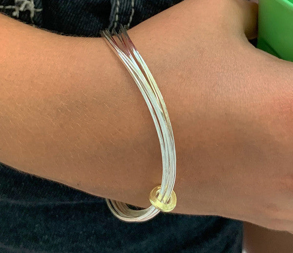 Total Honesty Bangle Silver with 18ct gold